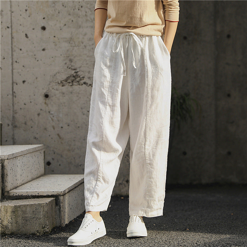 Luna - Hose mit Kordelzug aus Leinen