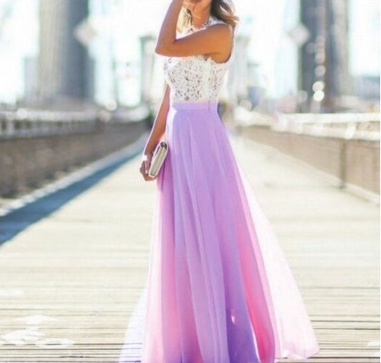 Lucía - Langes Kleid mit floraler Spitze