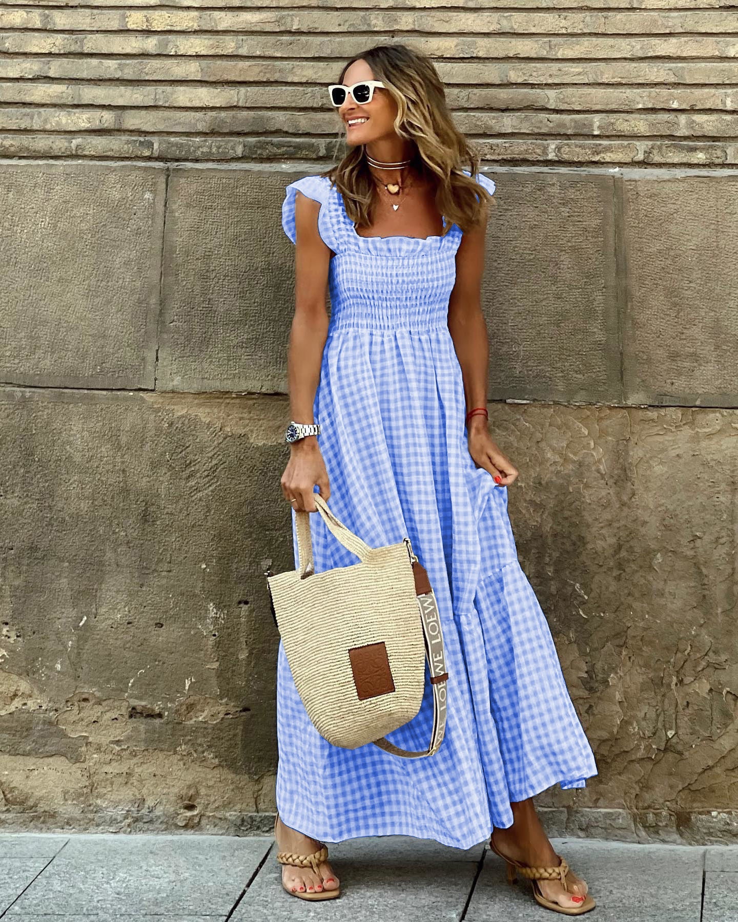 Sabrina - Charmantes Maxikleid mit Gingham-Print