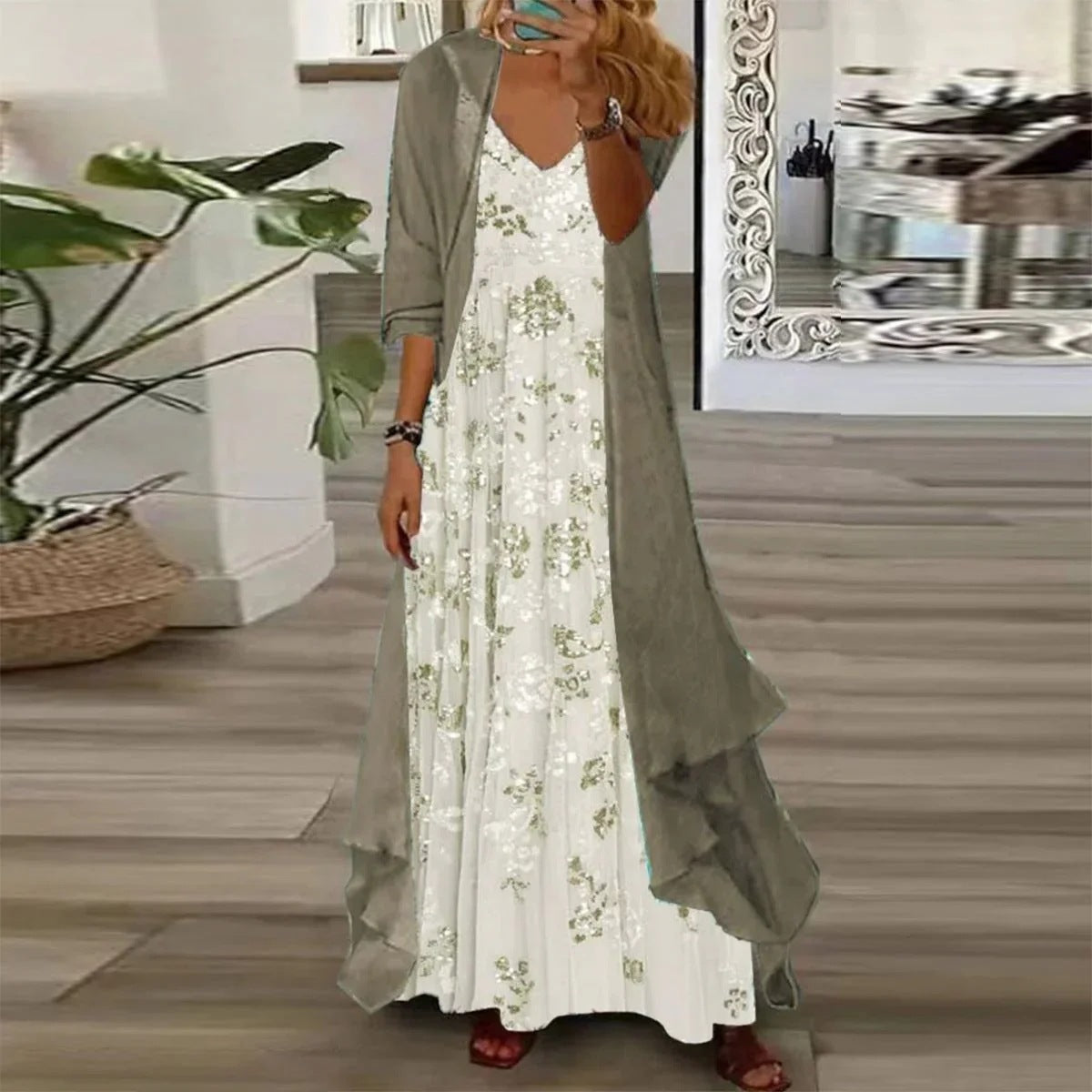 Sabrina - Geblümtes Maxikleid aus Chiffon mit eleganten Details