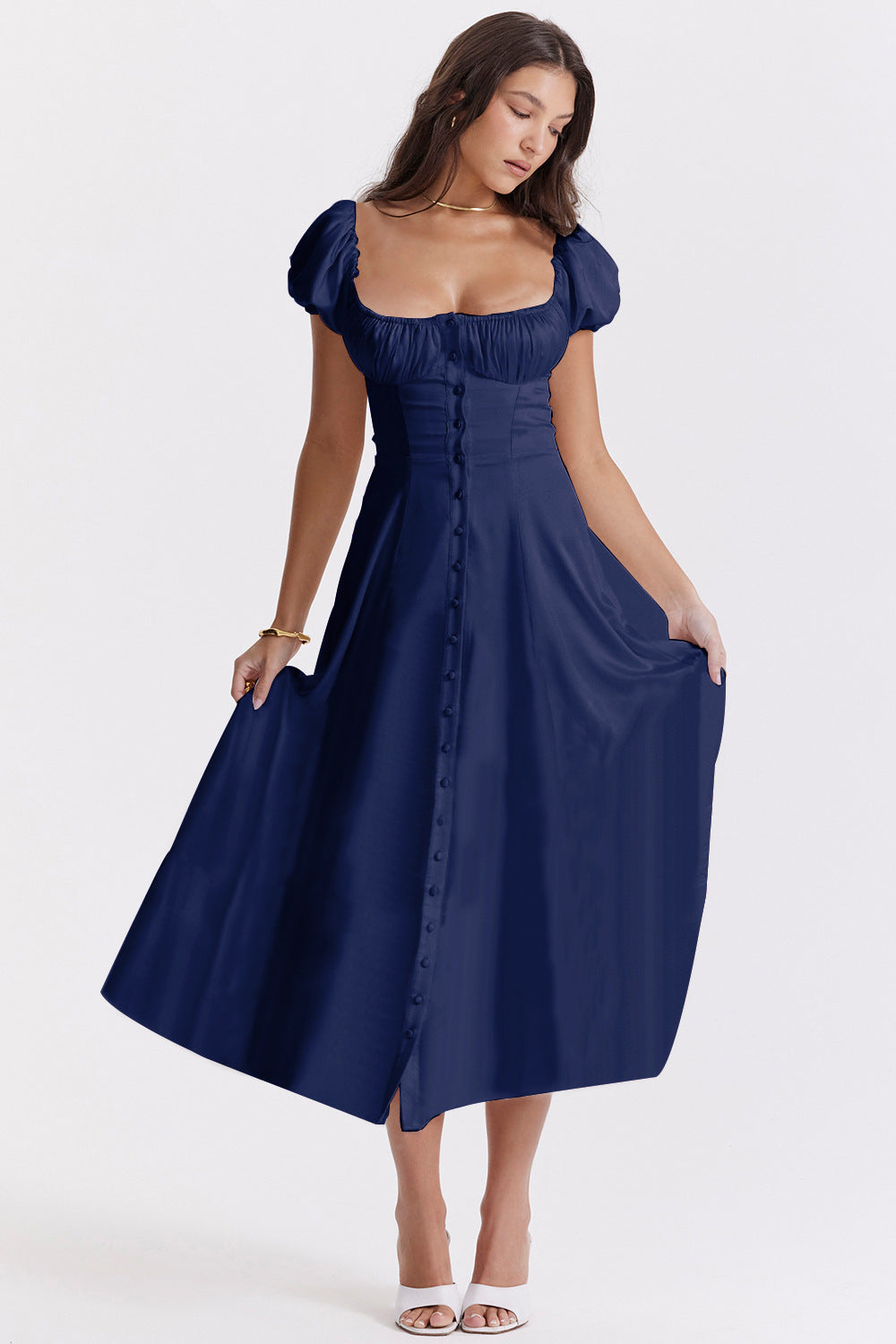 Beatriz - Midikleid mit Korsett und Knöpfen