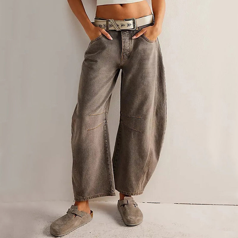 Nova - Jeans mit weitem Bein und Patchwork-Muster