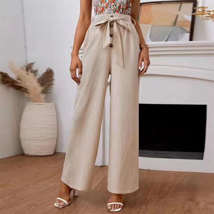 Martina - Fließende Hose mit hoher Taille und eleganter Schleife