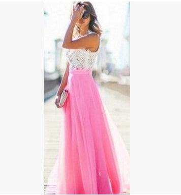 Lucía - Langes Kleid mit floraler Spitze