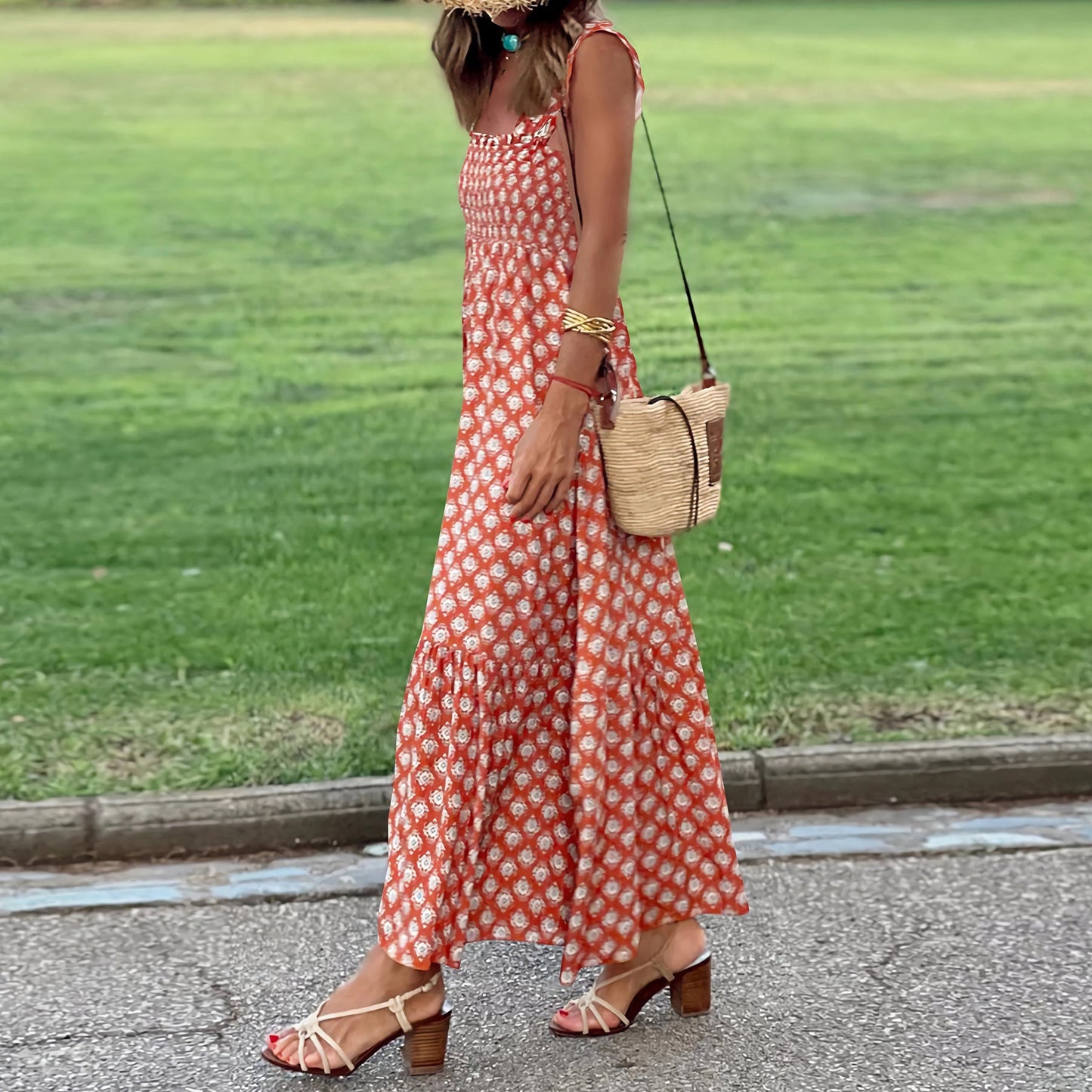 Sabrina - Boho Kleid mit Tribal-Print für frühlingshaften Stil