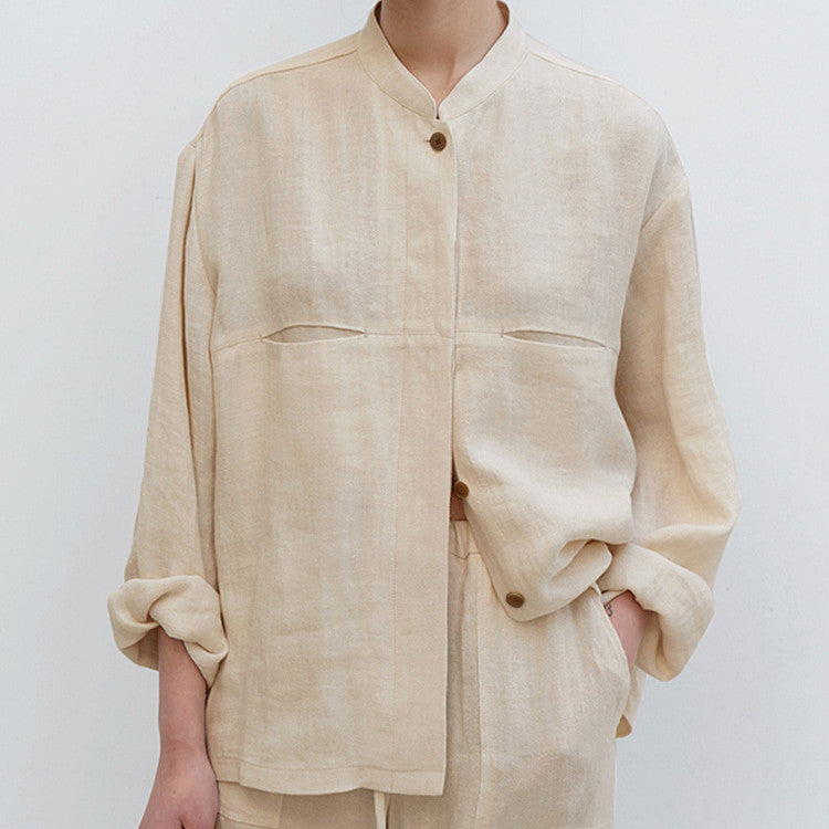 Noah - Minimalistische Leinenjacke mit lässigem Styling