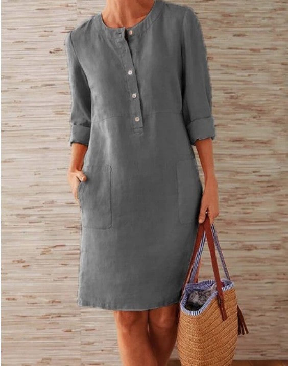 Paula - Lässiges Hemdkleid aus Leinen