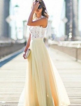 Lucía - Langes Kleid mit floraler Spitze
