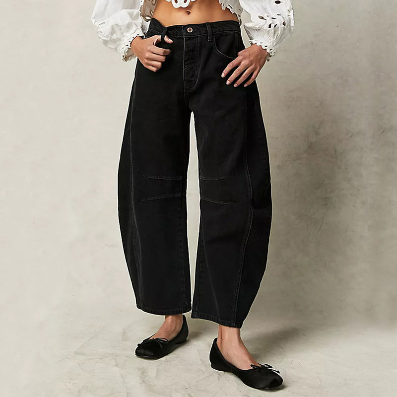 Nova - Jeans mit weitem Bein und Patchwork-Muster