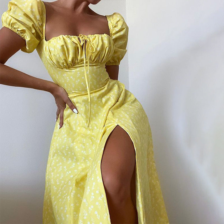 Lucía - Geblümtes Kleid mit Puffärmeln