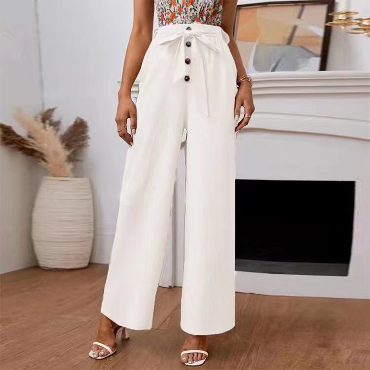 Martina - Fließende Hose mit hoher Taille und eleganter Schleife