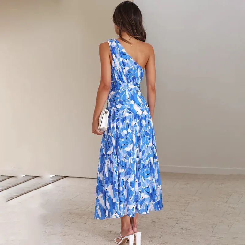 Marina - Maxikleid mit Blumenmuster und einer Schulter
