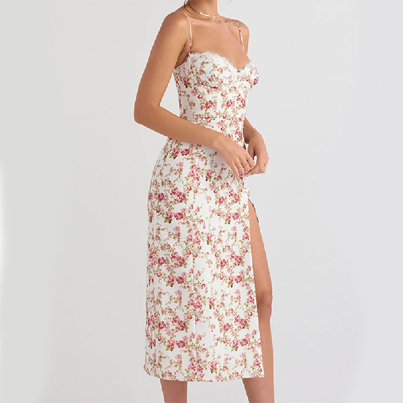 Sofia - Geblümtes Kleid mit Schlitz
