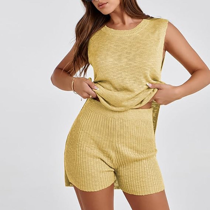 Rhea - Ärmelloses Strick-Lounge-Set für warme Tage