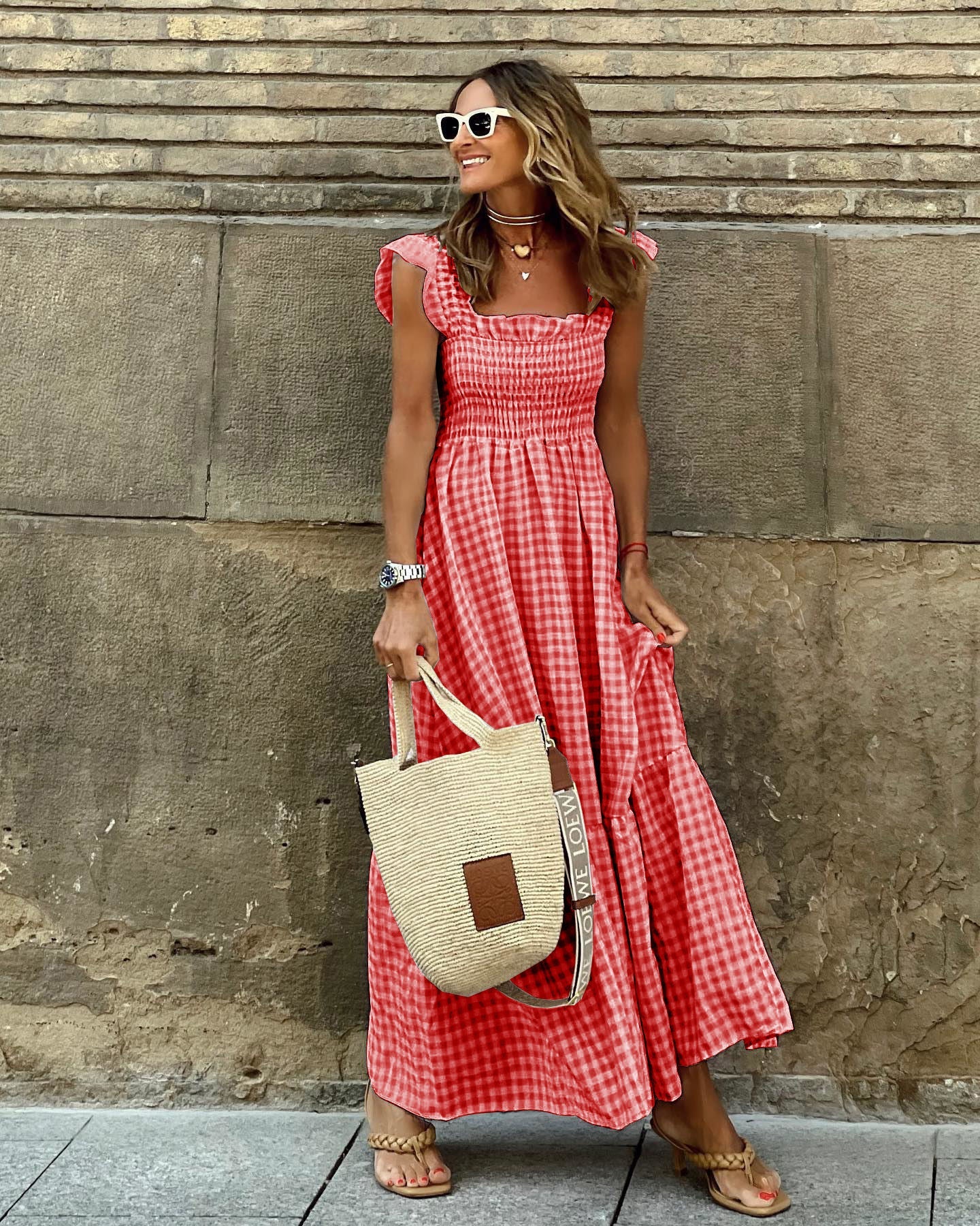 Sabrina - Charmantes Maxikleid mit Gingham-Print
