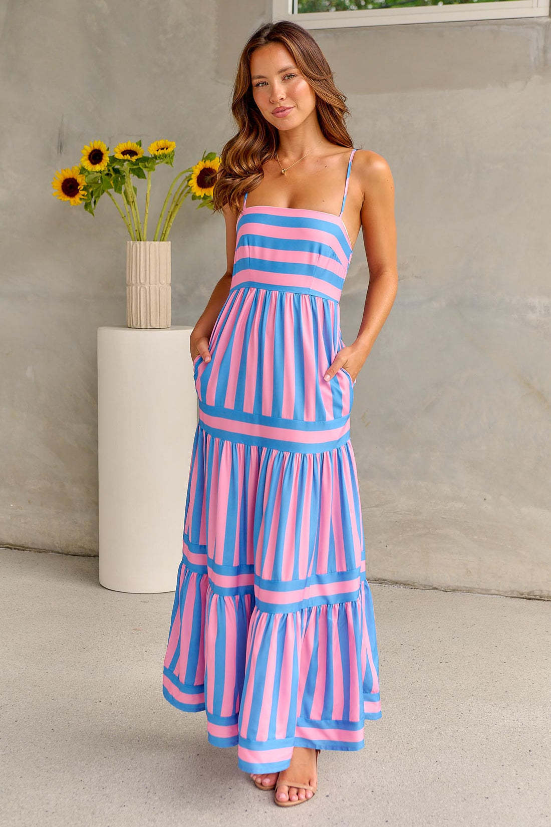 Sabrina - Maxikleid mit frischem Streifenmuster und eleganter Passform