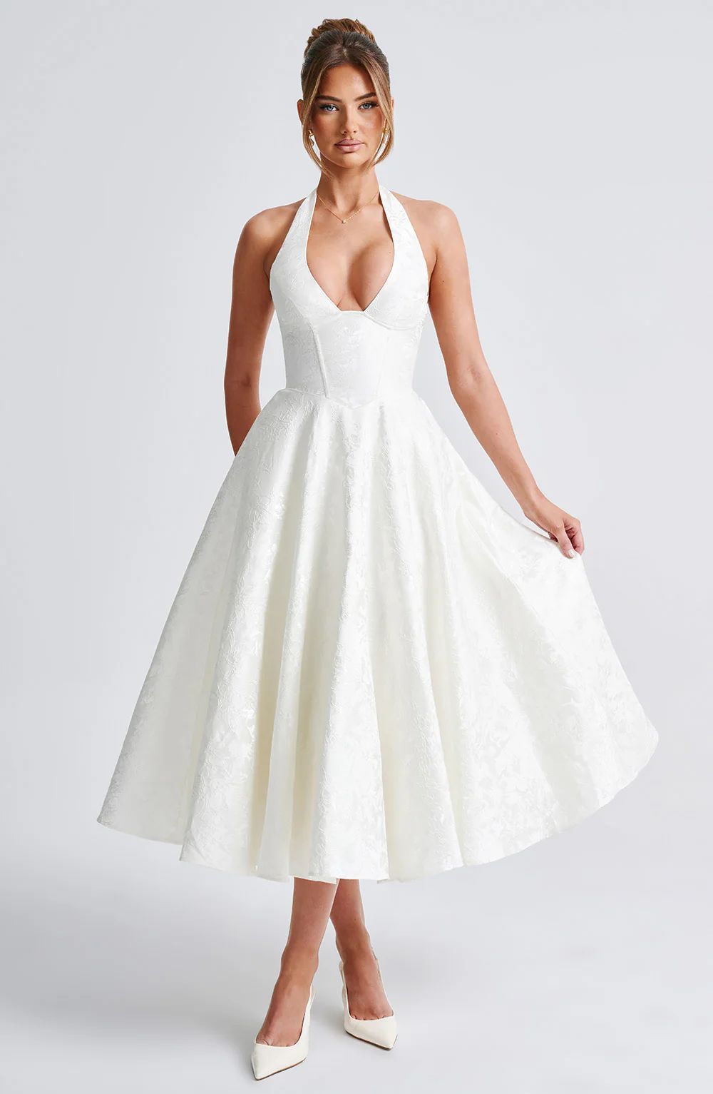 Julieta - Midikleid mit Neckholderausschnitt