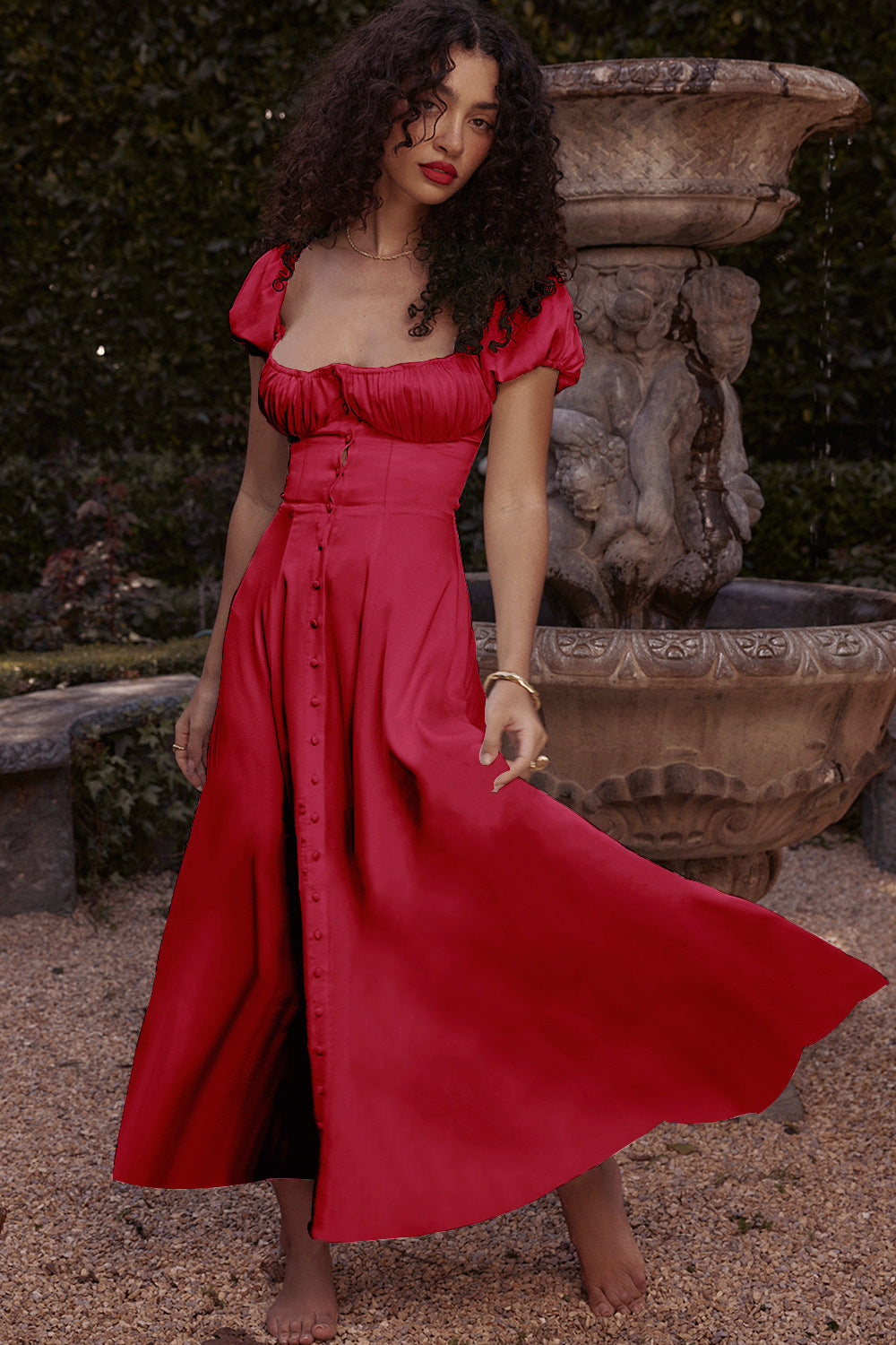 Beatriz - Midikleid mit Korsett und Knöpfen