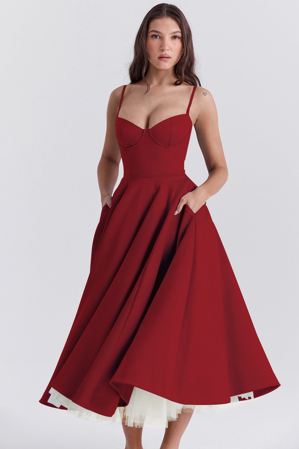 Isabelle - Fließendes französisches Netzkleid