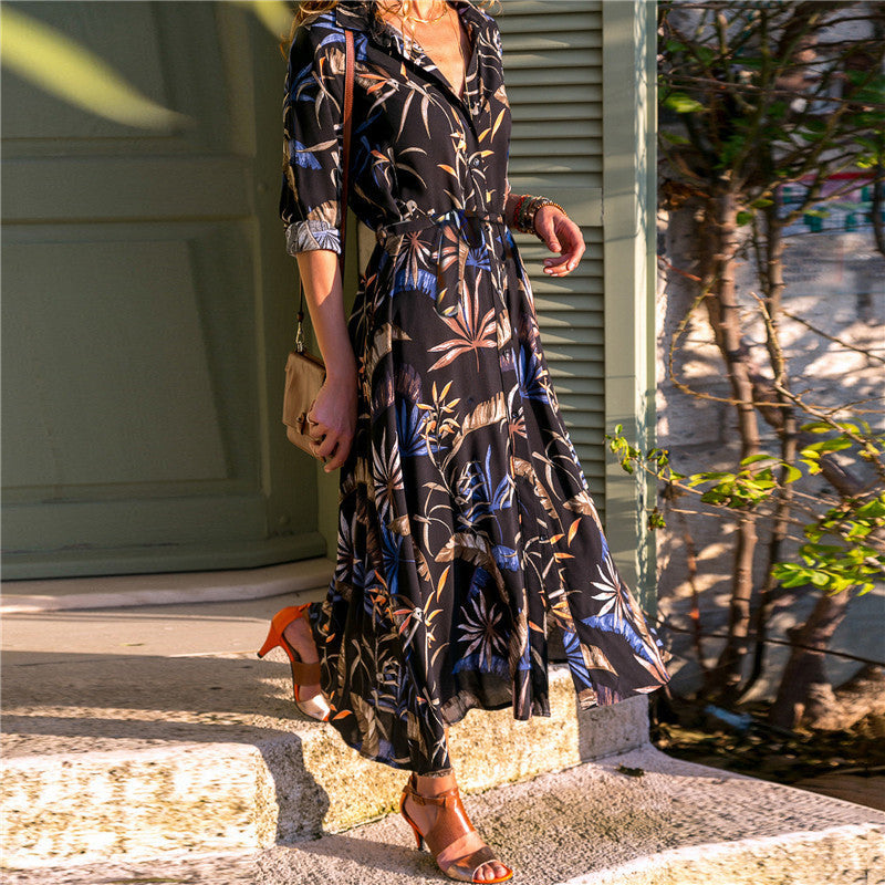 Camila - Geblümtes Midikleid mit Knopfverschluss