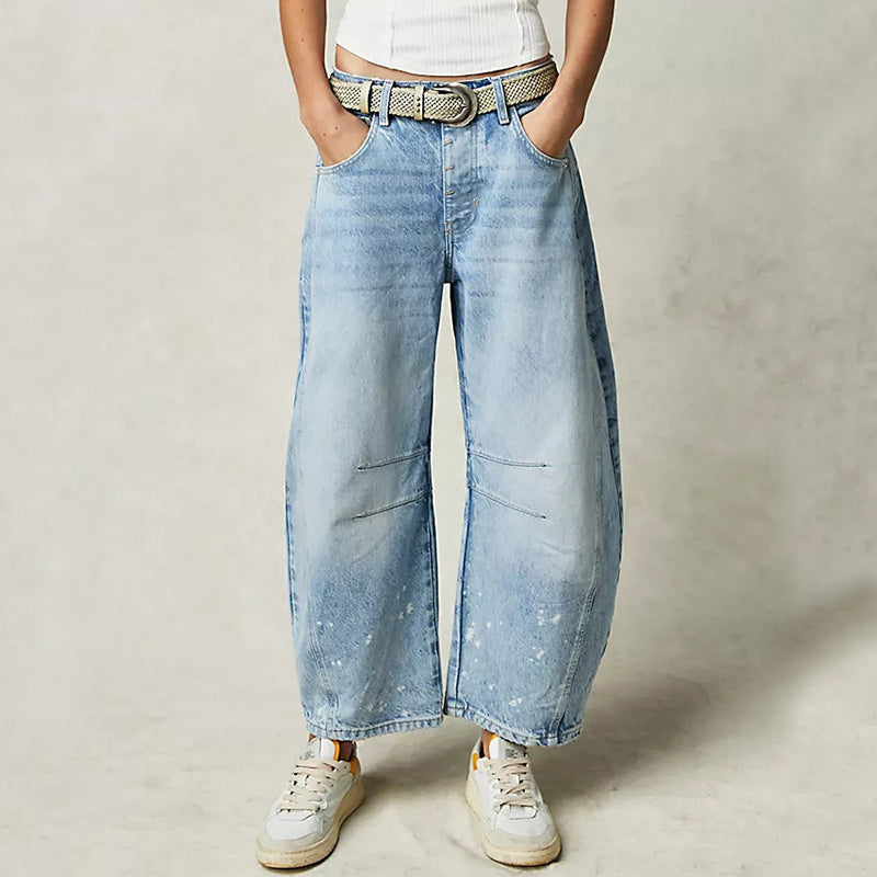 Nova - Jeans mit weitem Bein und Patchwork-Muster