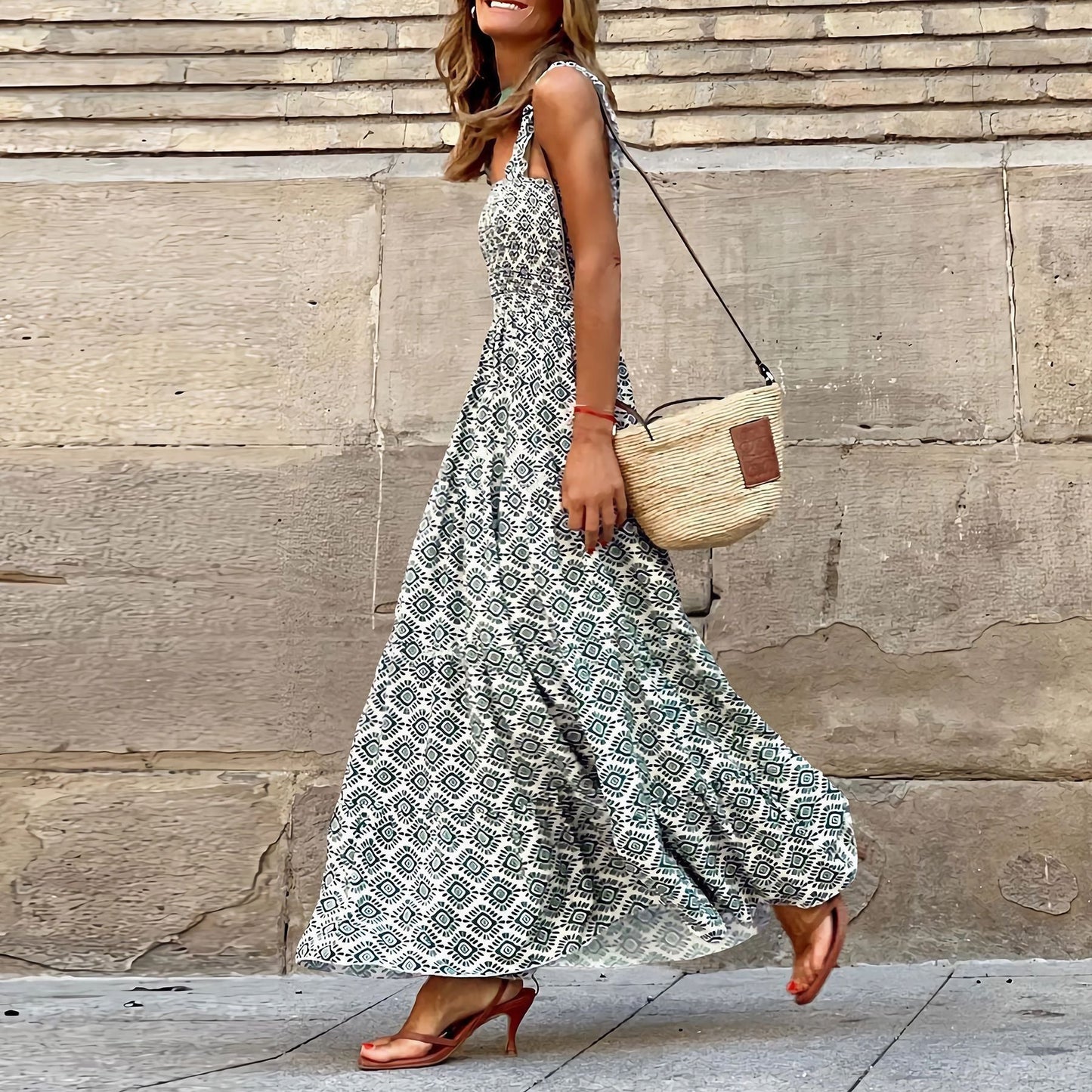 Sabrina - Boho Kleid mit Tribal-Print für frühlingshaften Stil
