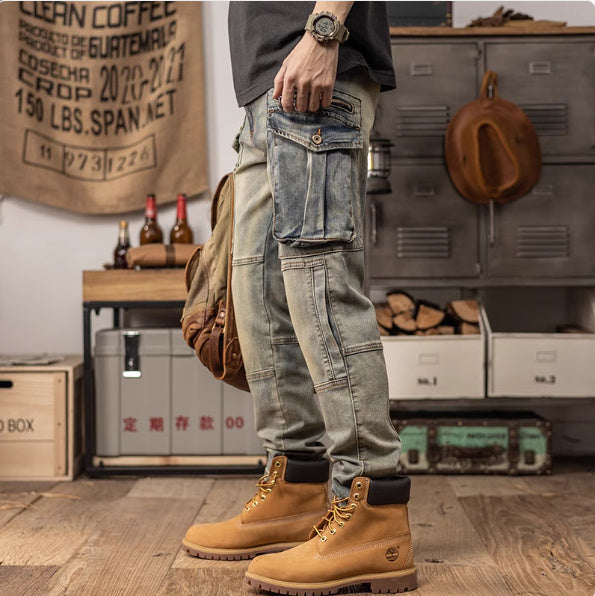 Matthew - Cargohose aus Vintage-Denim