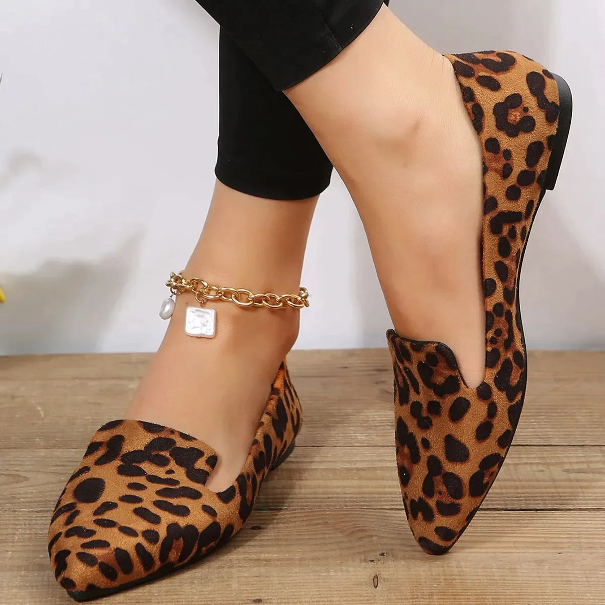 Stuttgart | Orthopädische Leopard Spitze Zehen Loafers