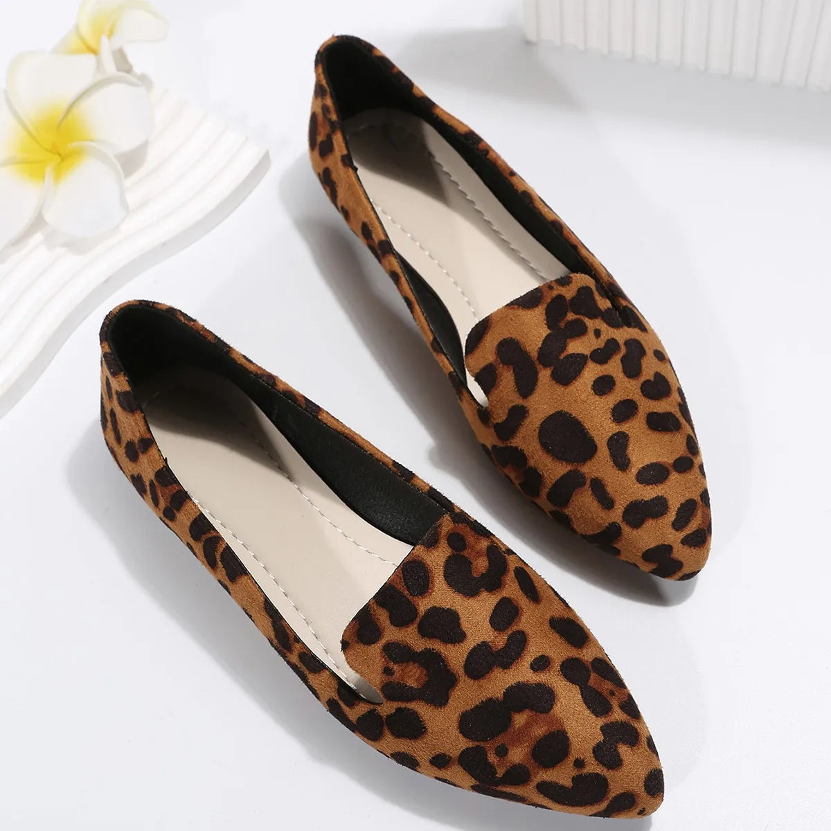 Stuttgart | Orthopädische Leopard Spitze Zehen Loafers