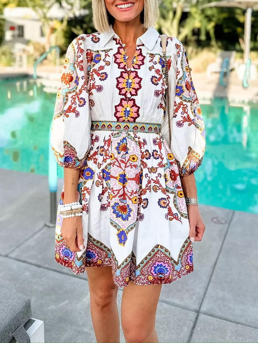 Paloma - Kurzes Kleid mit böhmischem Muster