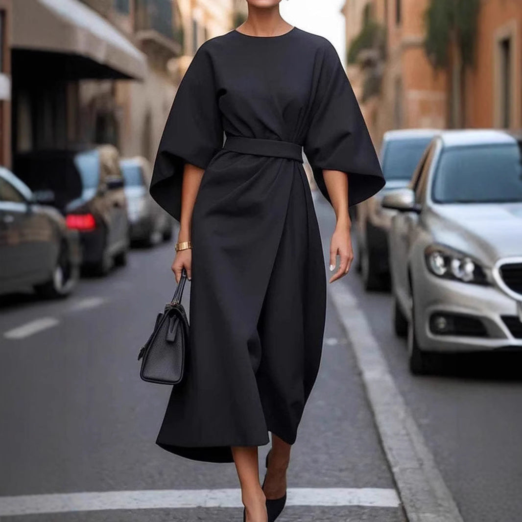 Elena - Midikleid mit Gürtel und Kimonoärmeln