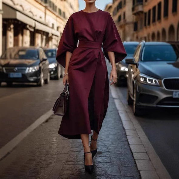 Elena - Midikleid mit Gürtel und Kimonoärmeln