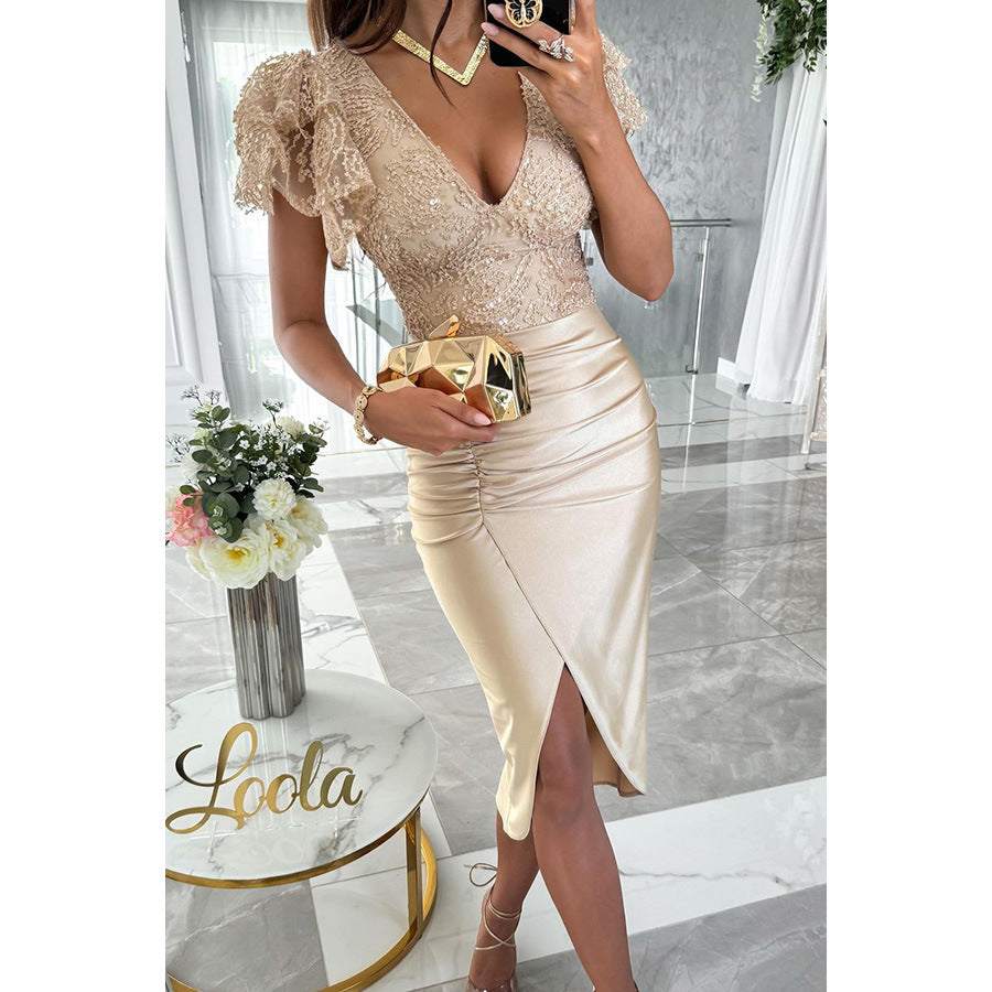 Lara - Midikleid mit Spitze und Rüschen