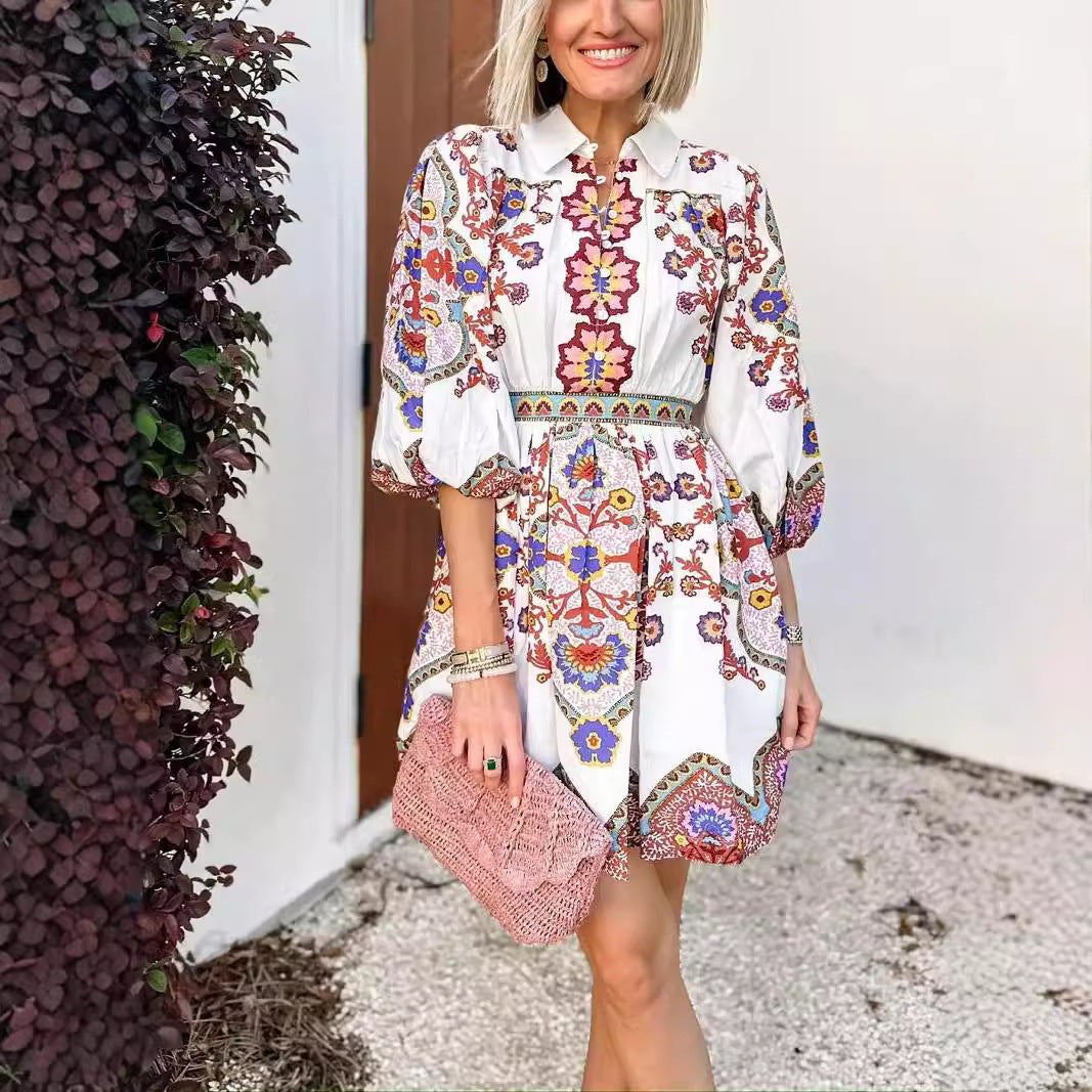 Paloma - Kurzes Kleid mit böhmischem Muster
