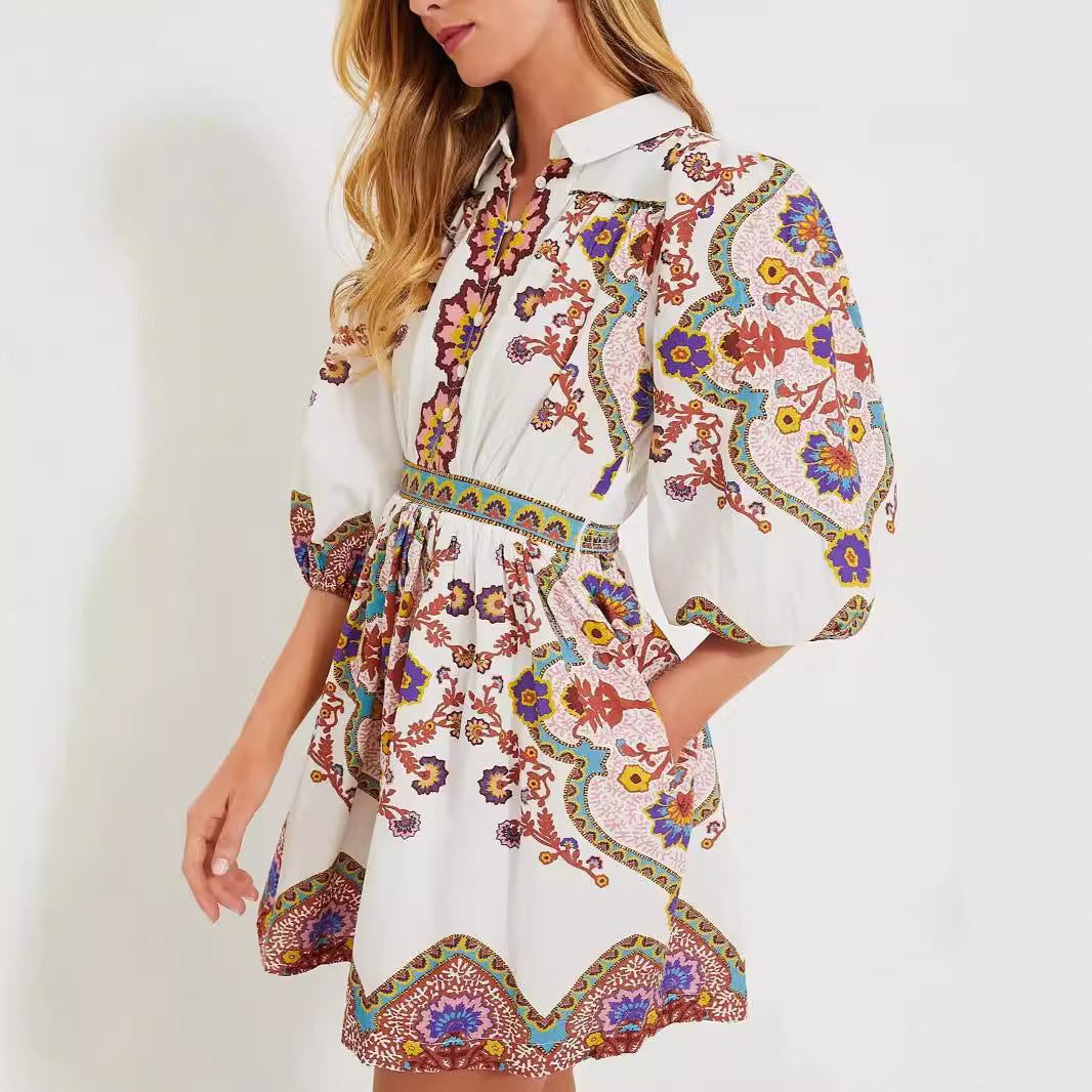 Paloma - Kurzes Kleid mit böhmischem Muster