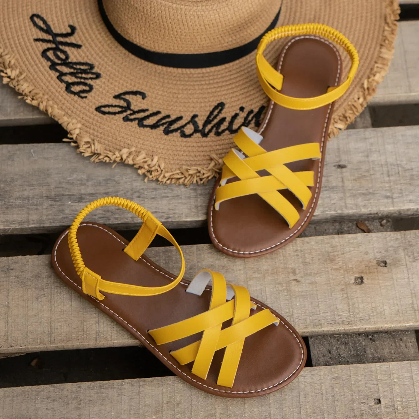 Mariana - Flache Ledersandalen