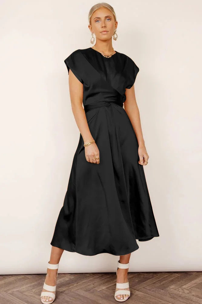 Daniela - Midikleid aus Satin mit Knoten