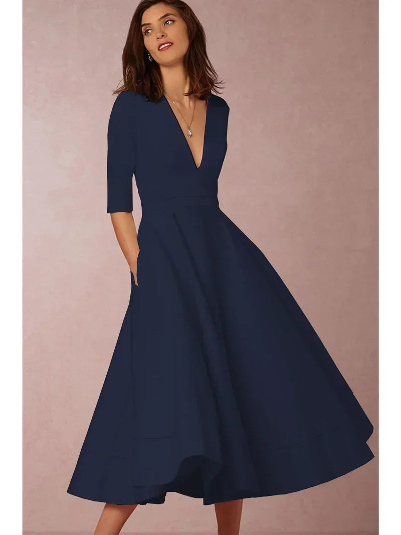 Diana - Midikleid mit V-Ausschnitt
