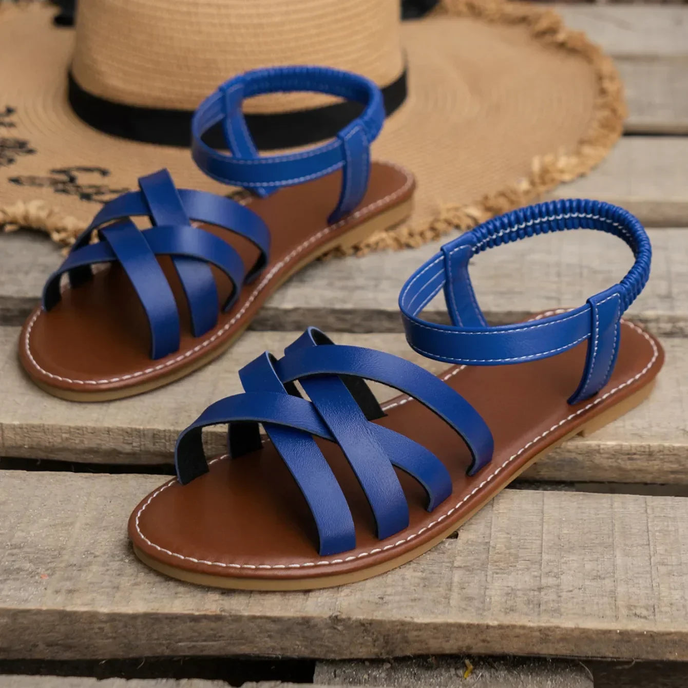 Mariana - Flache Ledersandalen