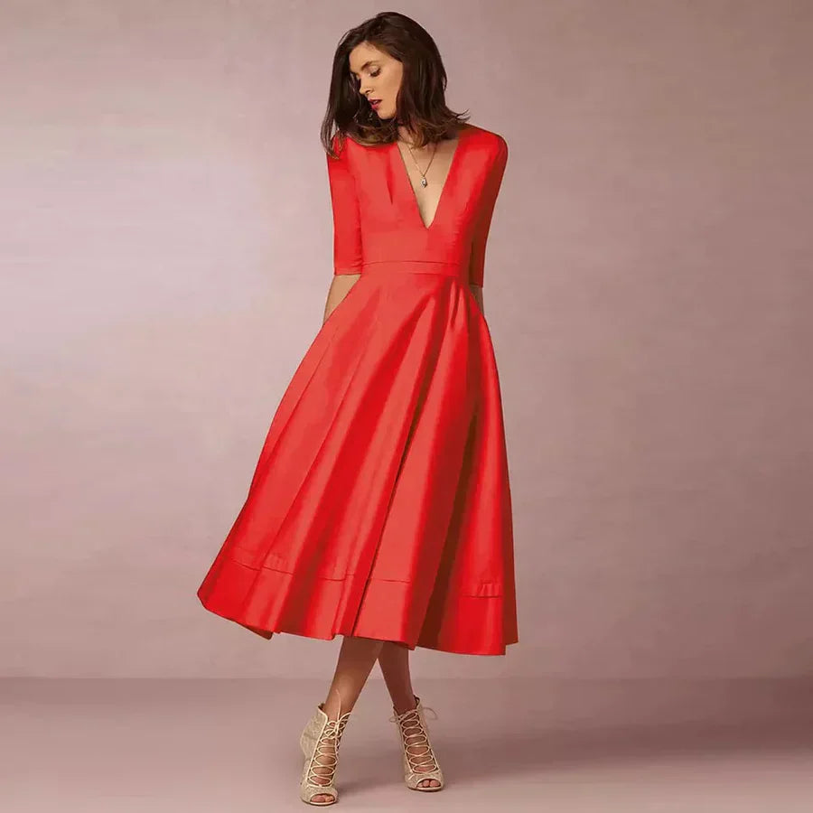 Diana - Midikleid mit V-Ausschnitt