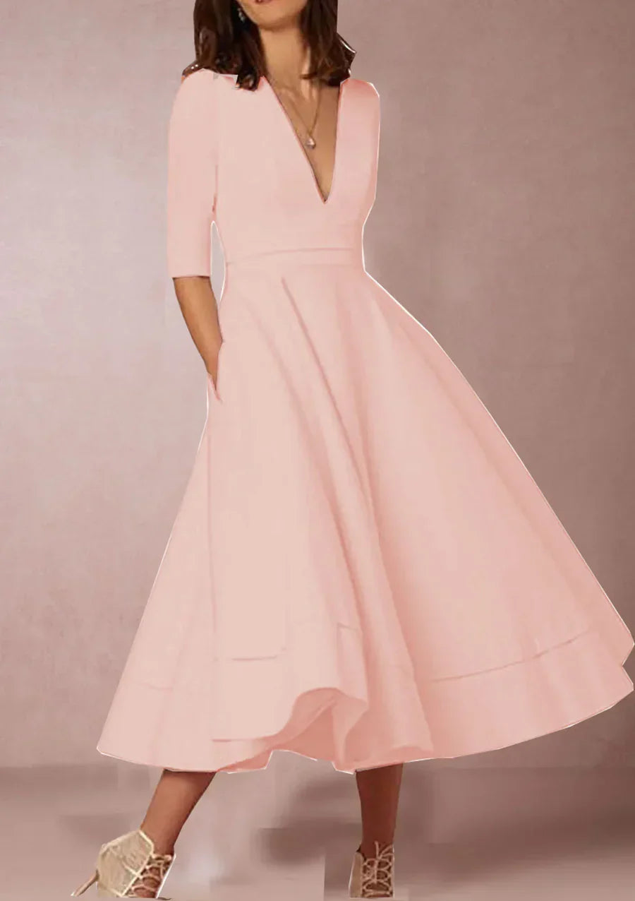 Diana - Midikleid mit V-Ausschnitt