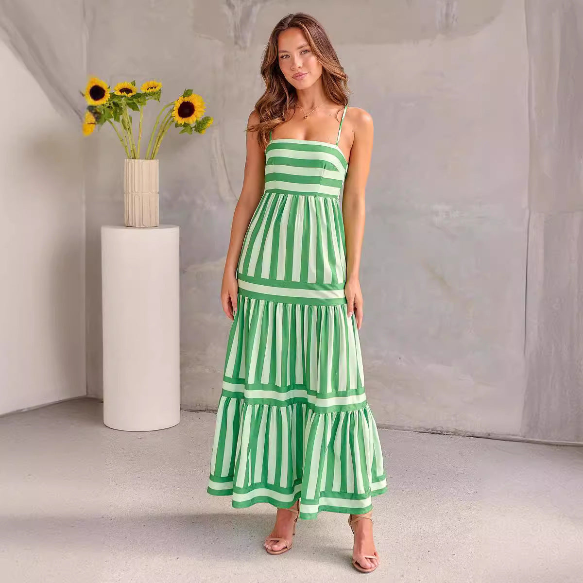 Sabrina - Maxikleid mit frischem Streifenmuster und eleganter Passform