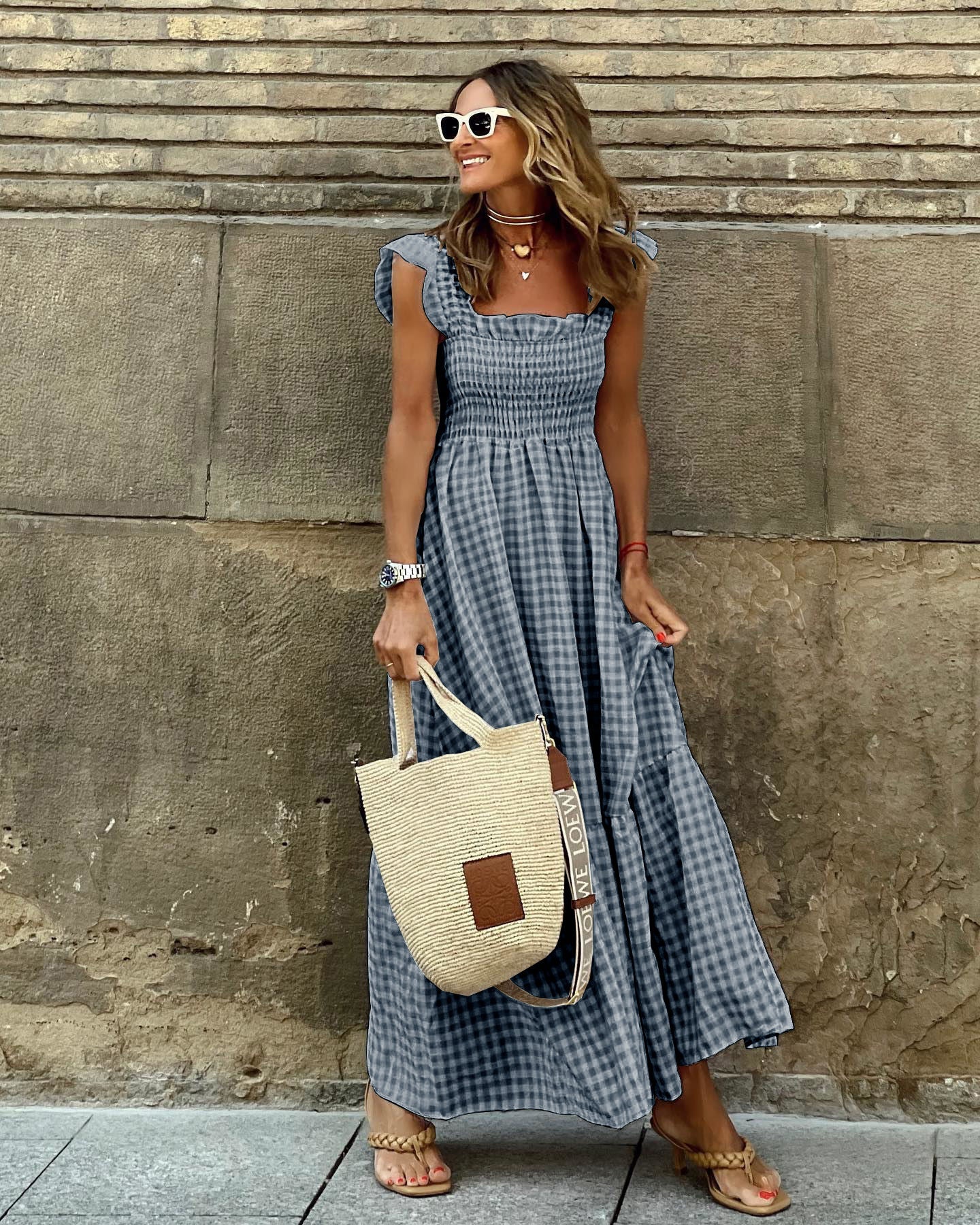 Sabrina - Charmantes Maxikleid mit Gingham-Print