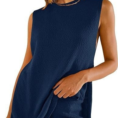 Rhea - Ärmelloses Strick-Lounge-Set für warme Tage