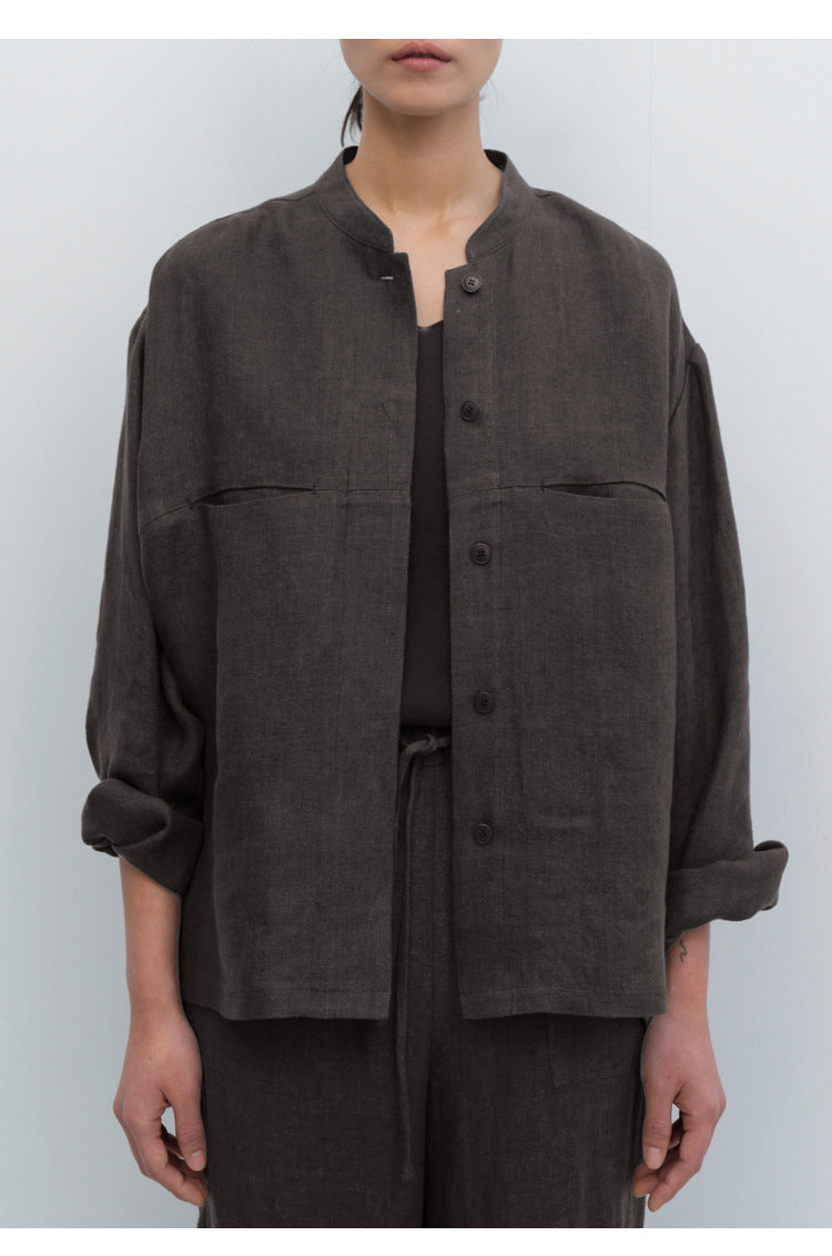 Noah - Minimalistische Leinenjacke mit lässigem Styling
