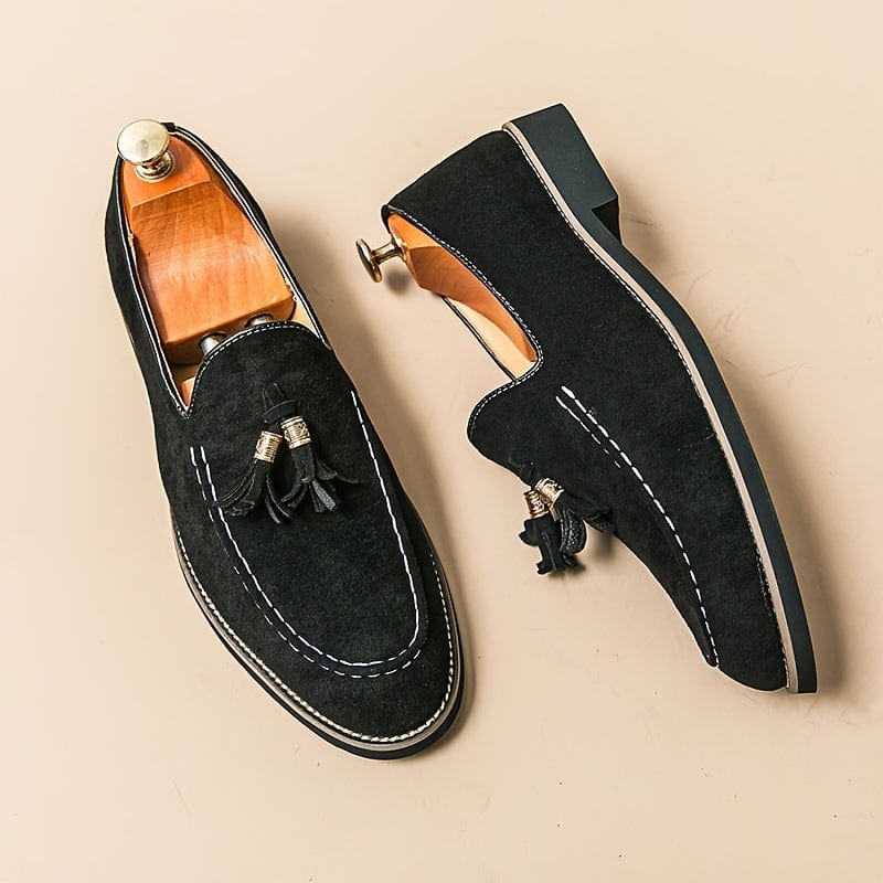 Stuttgart | Klassische Orthopädische Wildleder-Slipper mit Quasten
