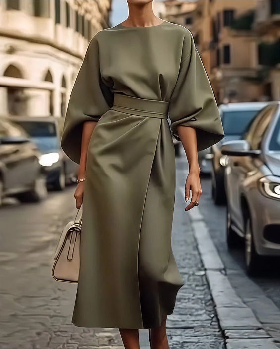 Elena - Midikleid mit Gürtel und Kimonoärmeln