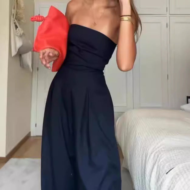 Lena - Trägerloser Jumpsuit mit weitem Bein