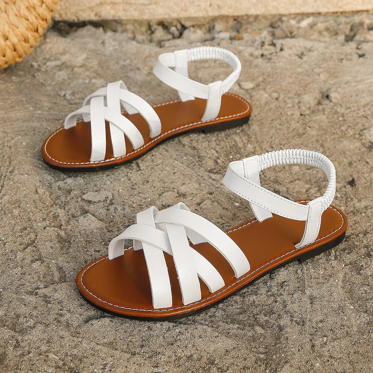 Mariana - Flache Ledersandalen