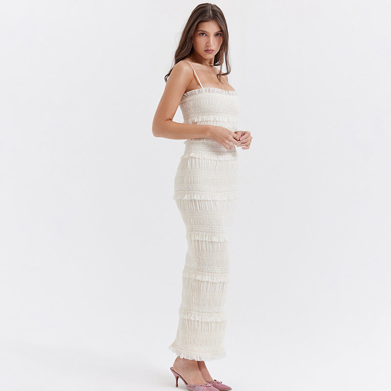 Elisa - Langes Spitzenkleid mit Trägern